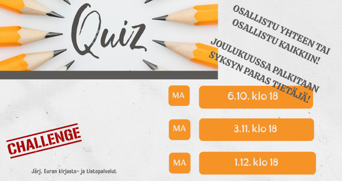 Kello kuuden visa: tietokilpailu 13-17-vuotiaille